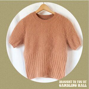 fuzzy tan knit sweater